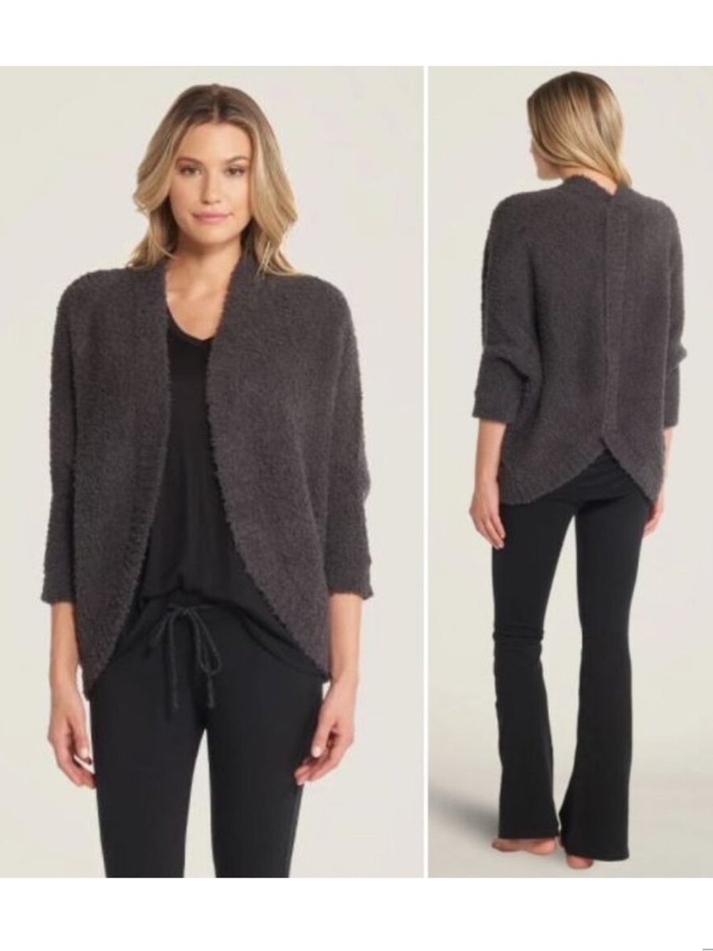 Barefoot Dreams Cozy Chic Open Cardigan Shrug Sweater L/XL